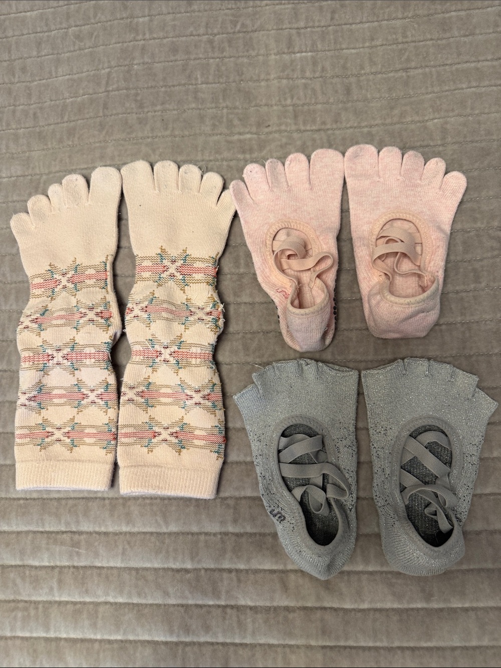 ToeSox Bundle: 3 Pairs Half-Toe Grip Socks for Pilates, Barre & Yoga